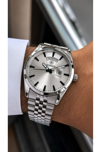 Men's Wristwatch 2 Years Warranty with Calendar Display Bracelet Gift.Hmprm978986
