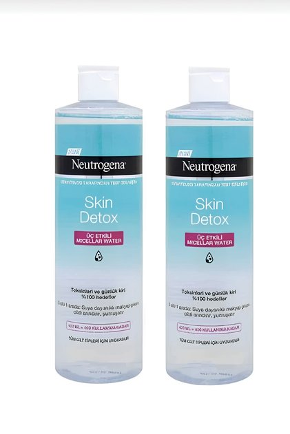 Skin Detox 3 Effect Micellar Water Makeup Cleansing Water 400 ml X2
