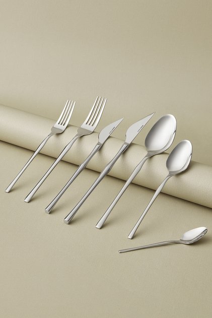 Elegance Cane Platin 12 Kişilik 84 Parça Çatal Kaşık Bıçak Takımı