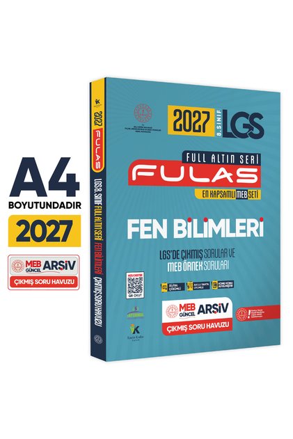 2027 8.Sınıf Full LGS Altın Seri (FULAS) FEN BİLİMLERİ MEB Çıkmış Soru Bankası Modüler Seti Çözümlü