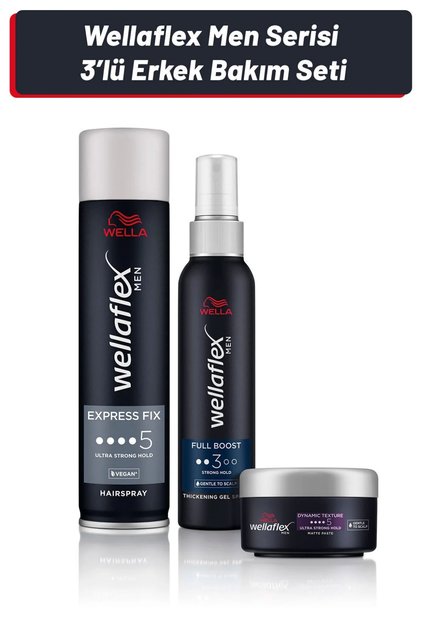 Wella Wellaflex Men Serisi 3'lü Erkek Saç Bakım Seti - Fiyatı