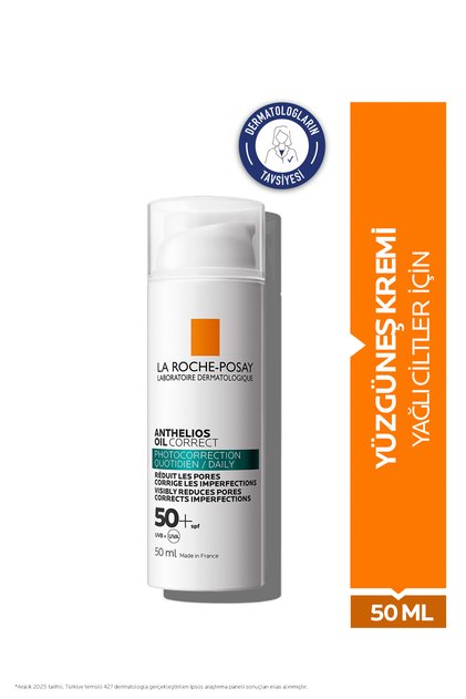 Anthelios Oil Correct SPF50+ Yağlı ve Akneye Eğilimli Cilt Tiplerine Uygun Yüz Güneş Kremi 50 ml