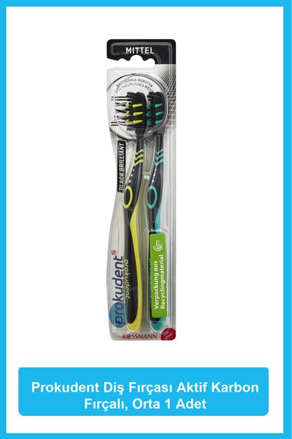 Medium Toothbrush with Activated Carbon Bristles (Pack of 2)