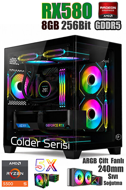 Zeiron Tsx50 Ryzen 5 3600 16GB 1TB SSD RX580 8GB Hazır Sistem