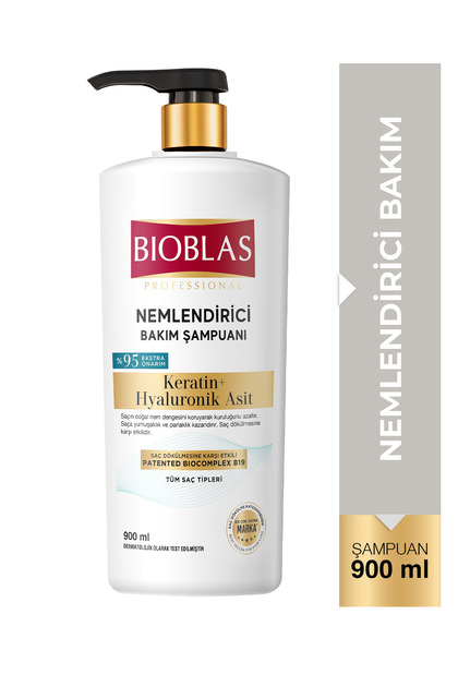 Keratin & hyaluronic acid moisturizing treatment shampoo 900 ml - dry, dull and lifeless hair