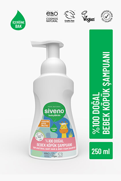 Siveno %100 Doğal Yenidoğan Bebek Çocuk Jel Şampuanı Saç Vücut