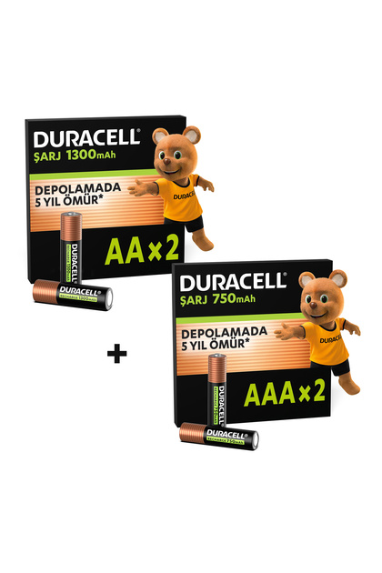 ŞARJ EDİLEBİLİR AAA İnce Kalem Pil (2'li Paket) – 750 mAh & ŞARJ EDİLEBİLİR AA Kalem Pil (2'li Paket) – 1300 mAh