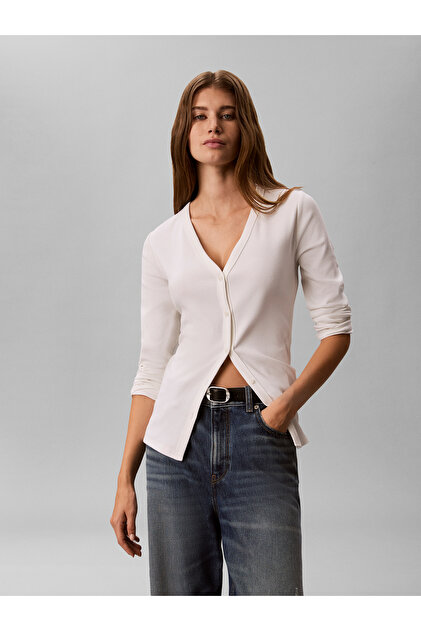 LV047G207G LS szőtt címke baba bordás gombos YAF élénk fehér