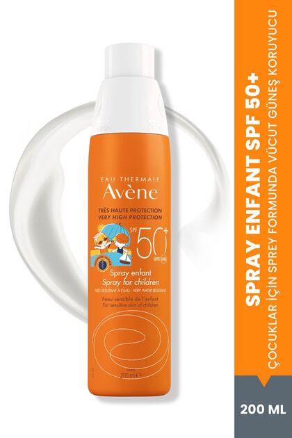 Çocuk Sprey Güneş Kremi SPF 50+ Vücut için Yüksek Koruma Sağlayan Hassas Güneş Kremi 200 ml