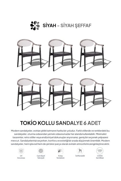 TOKIO LÜX CAFE & RESTAURANT SANDALYESİ 6 LI SET