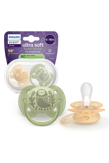 Ultra Soft Emzik, Ortodontik, Esnek Emzik Kalkanı, 6-18 Ay, Unisex, SCF091/46