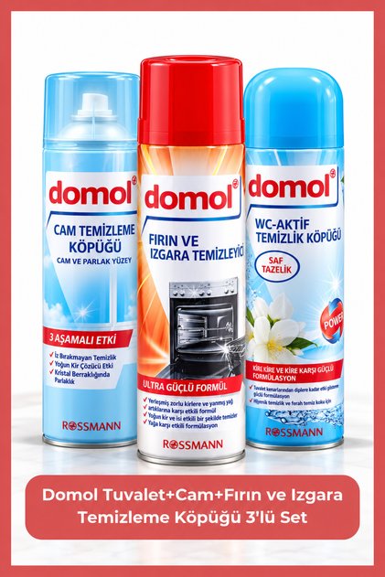 Tuvalet+Cam+Fırın ve Izgara Temizleme Köpüğü 3'lü Set