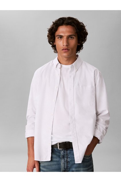 LV04RH100G LS STRIPE OXFORD CLASSIC SHIRT YAA Brillantweiß
