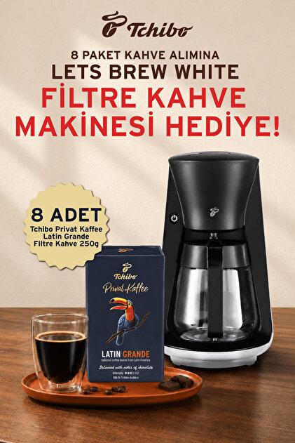 Privat Latin Grande 8x250 & Filtre Kahve Makinesi »let's Brew«, Beyaz