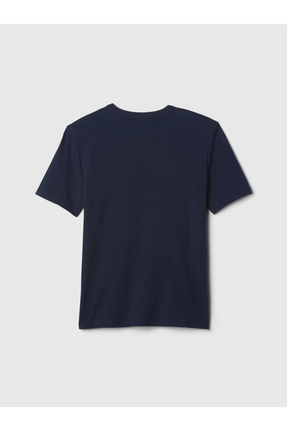 Marineblaues T-Shirt für Kinder mit V-Bass