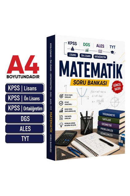 Matematik Özgün Soru Bankası KPSS, DGS, ALES ve TYT İçin ÖSYM Tarzı Yeni Nesil Sorular GÜNCEL BASKI