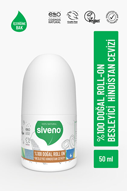 Deodorant roll-on 100% natural cu nucă de cocos, anti-transpirant, pe bază de plante, fără pete, vegan, 50 ml