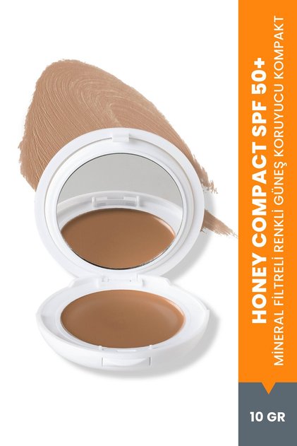Honey Compact Mineral Filtreli Koyu Renkli SPF 50+ Cilt Tonu Eşitleyici Koyu Renk Güneş Kremi 10 gr