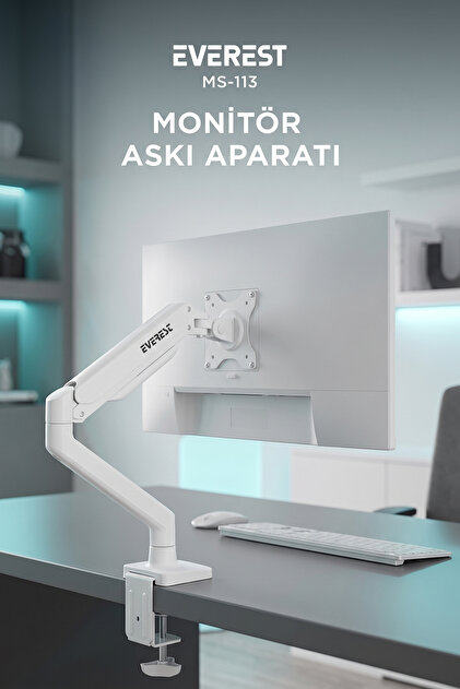 MS-113 Monvex Beyaz 17''-32'' Masa Sabitlemeli Monitör Standı Askı Aparatı