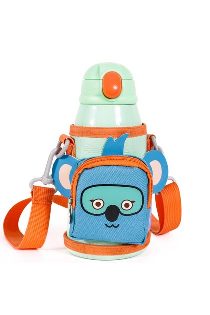 MILK&MOO Steel Kids Water Bottle with Bag Jungle Friends 550ml / 18.5 oz