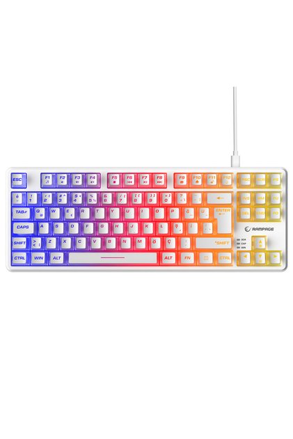 Zephyra TKL RGB Beyaz Sessiz Türkçe Q Gaming Klavye Keyboard Membrane Profesyonel Oyuncu Klavyesi
