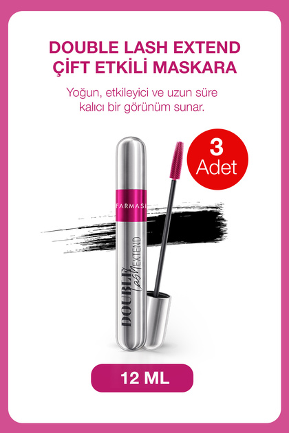 Double Lash Extend Double Effect Volume & Lifting Mascara | Black 12 ml X 3 Pieces
