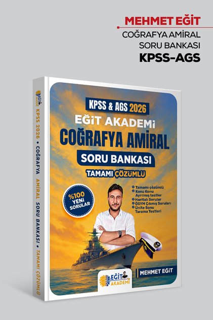 MEB AGS Kpss Coğrafya Amiral Soru Bankası Tamamı Çözümlü Mehmet Eğit