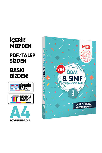 Karakutu Yayınları 2027 LGS MEB Çalışma Soruları ÖDM 8.Sınıf