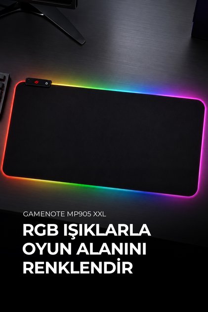 Gamenote MP905 XXL RGB Ledli Gaming Mousepad (800x300x3mm - Entegre USB Hub)