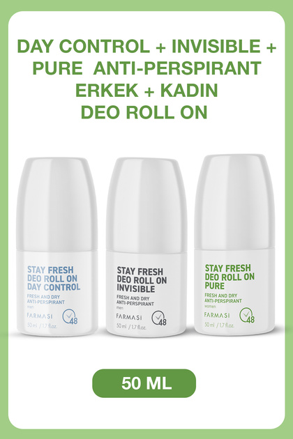 Stay Fresh Deo Roll On Day Control 50 ml &Invisible Roll On 50 ml&Pure Roll On 50ML