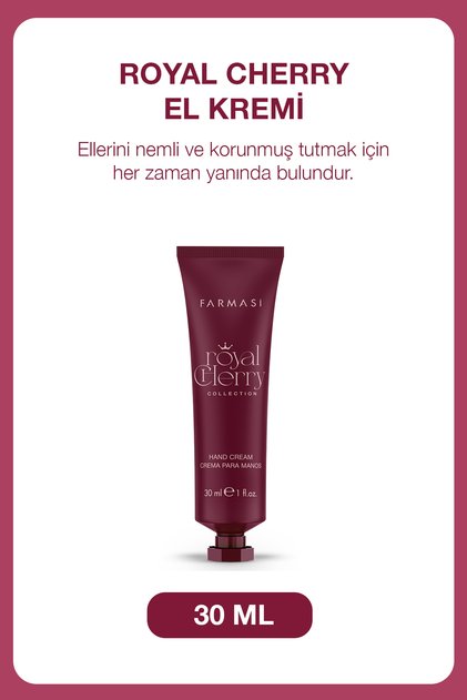 Royal Cherry El Kremi 30 ml | Nemlendirici Etkili Kiraz Kokulu El Bakım Kremi
