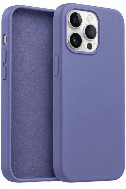 iPhone 14 Pro Max Kılıf Içi Kadife Lansman Silinebilir Renkli Yumuşak Silikon Kapak Lavanta