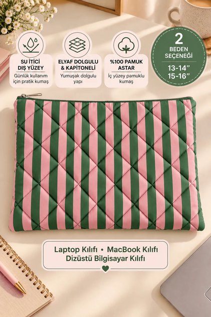 13-14, 15-16 Inch Waterproof Striped Laptop Sleeve, MacBook Case, Laptop Bag, Handmade