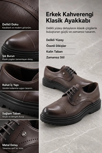 Erkek Hakiki Deri Günlük Klasik Ayakkabı