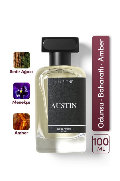 Austin Edp Erkek Parfüm 100ml | Odunsu - Baharatlı - Amber | Erik, Sedir, Paçuli, Misk