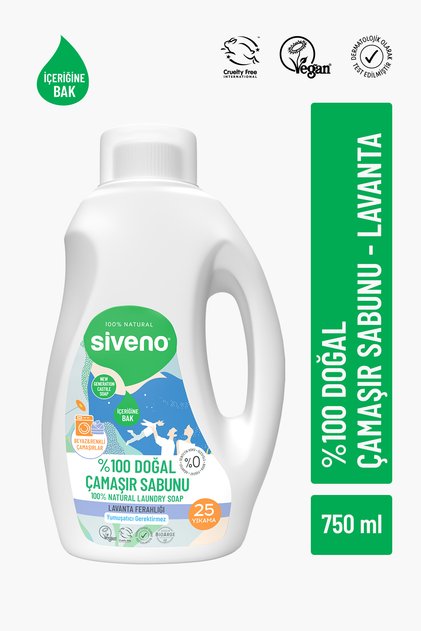 %100 Doğal Çamaşır Sabunu %100 Bitkisel Deterjan Yumuşatıcı Gerektirmez Konsantre Vegan 750 ml