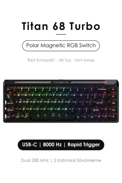 FGG Madlions Titan 68 Turbo Hall Effect 8K Manyetik Oyuncu Klavyesi