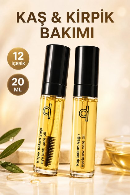 Kaş Kirpik Serumu 12 Aktifli 20 ML - Besleyici ve Uzatıcı Bakım Yağı Güçlendirici Uzatma