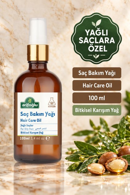 Saç Bakım Yağı 100ml – Sebum Dengeleyici ve Arındırıcı Derinlemesine Bakım (Yağlı Saçlar İçin)