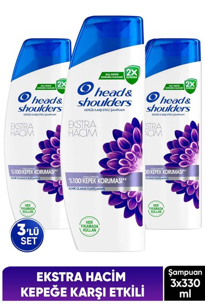 Ekstra Hacim Kepek Karşıtı Günlük Kullanım Şampuan 330 ml x 3 Adet