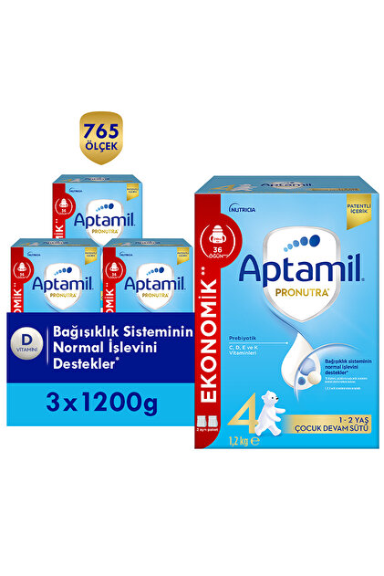 4 Prebiyotikli Çocuk Devam Sütü 1200 X3 Adet 3600 Gr
