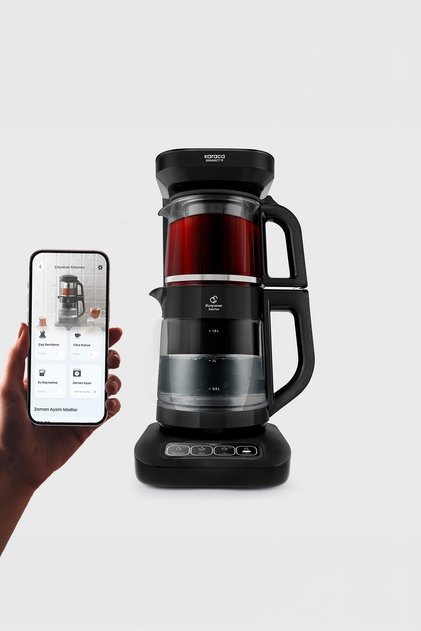 Robotea Pro Connect 4 in 1 Konuşan Cam Çay Makinesi Graphite