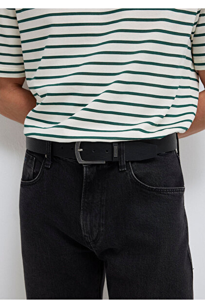 Black Faux Leather Belt 0912254-15903