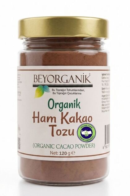 Organik Ham Kakao Tozu 120 gr (PESTİSİT ve KADMİYUM ANALİZLİ)
