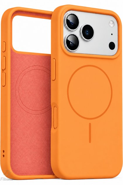 iPhone 17 Pro/18 Pro Kılıf MagShield Soft MagSafe Uyumlu Lansman Silikon Telefon Kılıfı Kadife Dokunuş Premium Koruma Tucuncu
