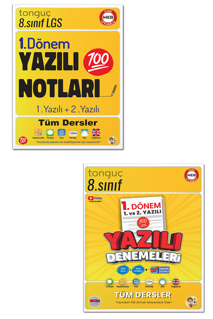 8. Sınıf Yazılı Denemeleri 1. Dönem 1 ve 2. Yazılı -8. Sınıf Yaz. Not 1. Dön.1-2 Yaz.