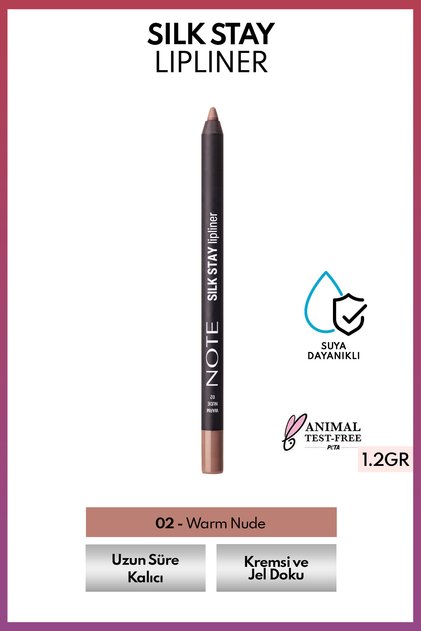 Silk Stay Lipliner Suya Dayanıklı İpeksi Dudak Kalemi - 02 Warm Nude - Nude