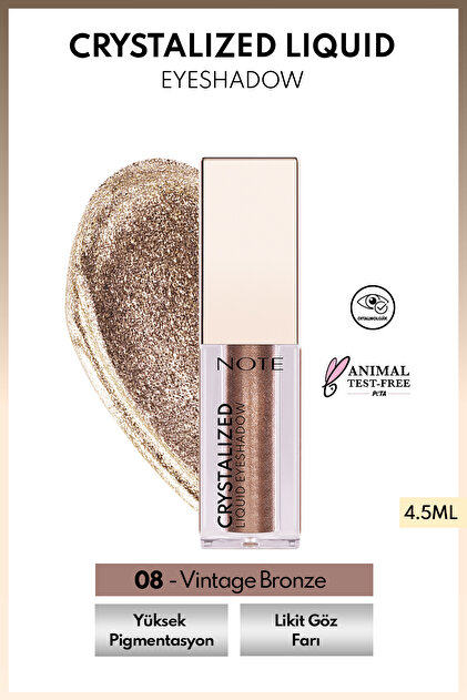 Crystalized Liquid Eyeshadow Likit Metalik Göz Farı - 08 Vintage Bronze