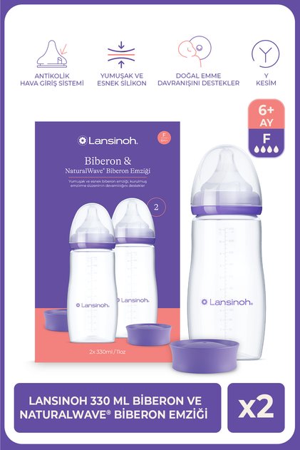 2 X 330 ml Biberon ve NaturalWave® Biberon Emziği (6 Ay+)