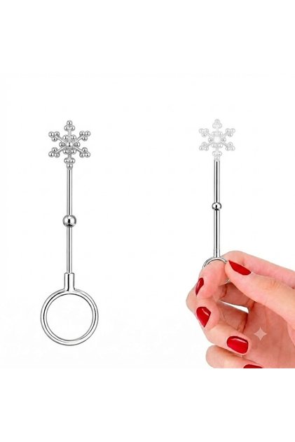 Elegant Snowflake Model Tobacco Product Holder Finger Ring, Anti-Yellowing and Anti-Odor, Free Hands Convenience